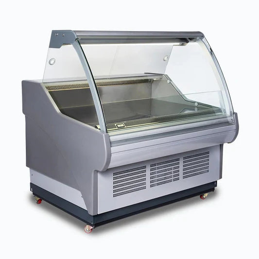 Title: Curved Glass Deli Display 1330mm – Enhance Your Display with Style and Functionality