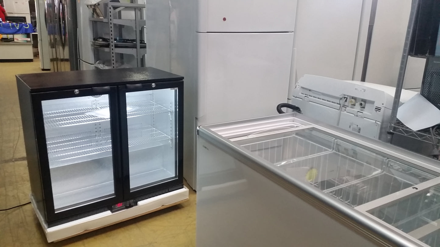 EUROTAG 208L 2 DOOR UNDER BENCH BACK BAR DISPLAY FRIDGE