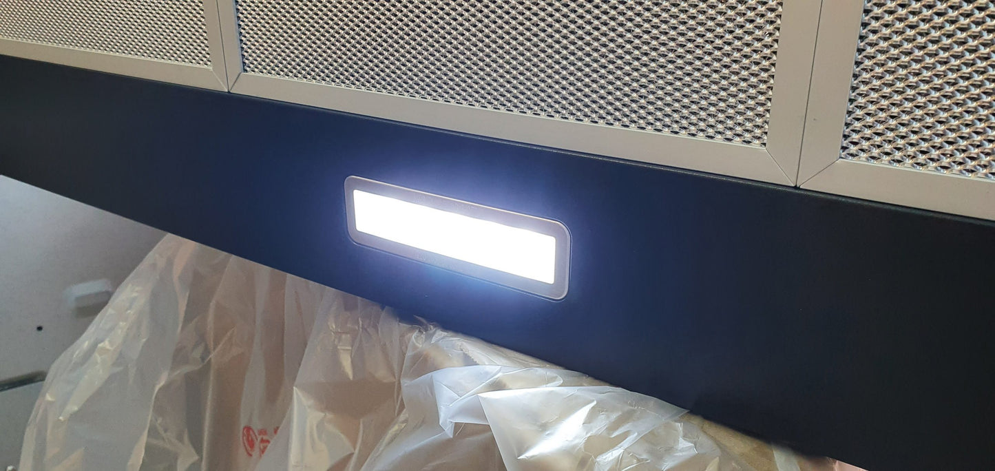 Devanti Range Hood Rangehood 90cm 900mm Kitchen Canopy LED Light Wall Mount Black