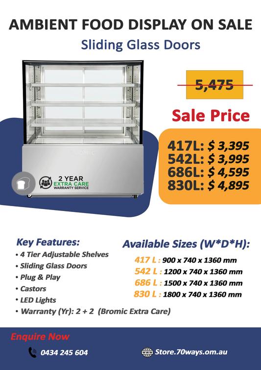 Ambient Food Display On Sale - Sliding Glass Doors