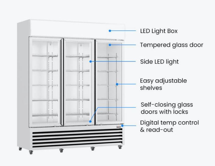 Thermaster Three Glass Door Colourbond Commercial Display Chiller/ Fridge – Model LG-1203P