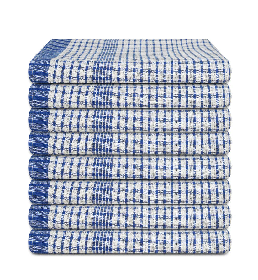 Jumbo Tea Towels 60x90cm – Durable Checked Cotton Kitchen Cloths Set