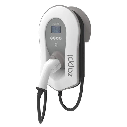 Zappi V2.1 Multiphase 7/22kW Tethered 6.5M-Cable WHITE with inbuilt WiFi/Ethernet w/3 CTs (ZAPPI-2H22TW-T)
