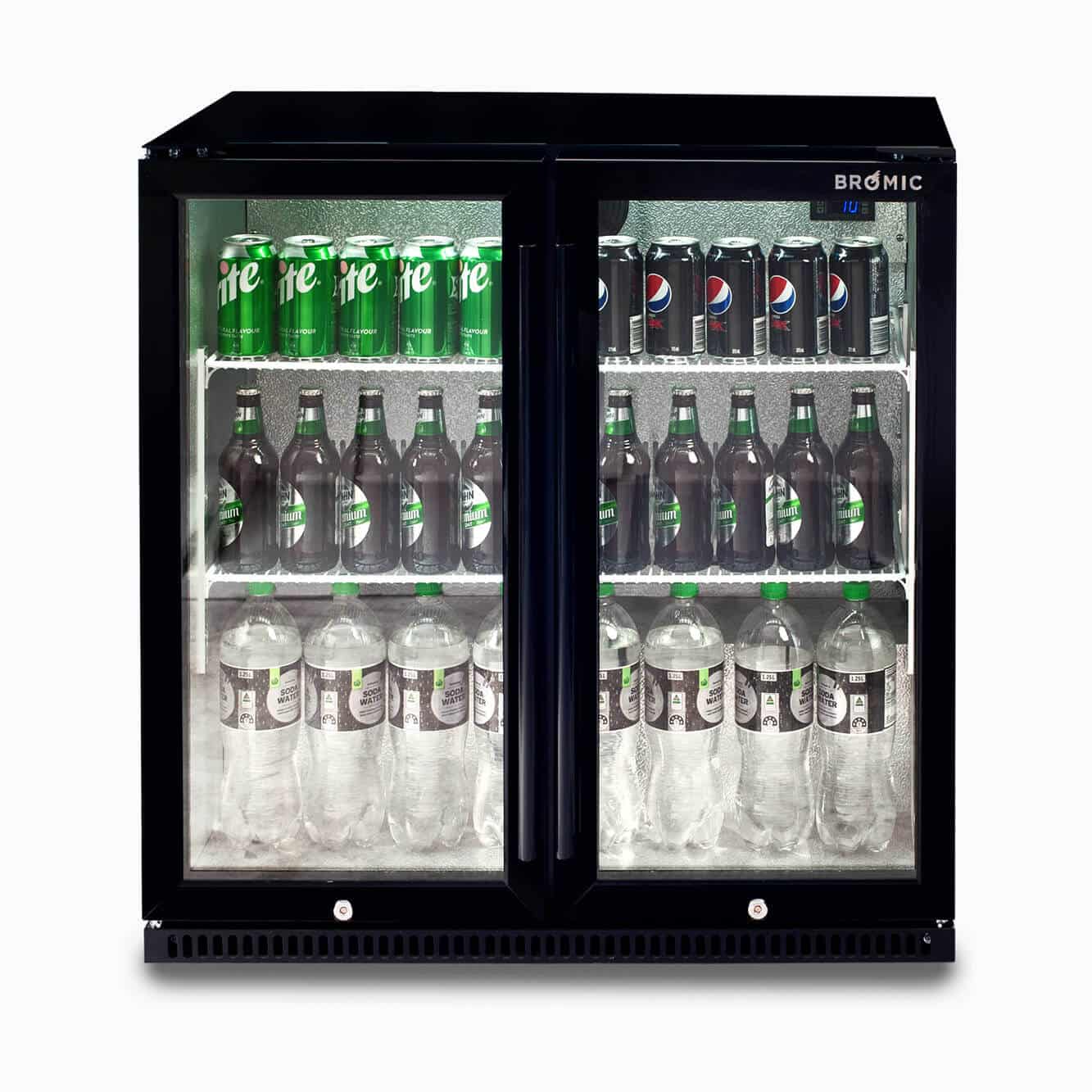 Back Bar Fridge – 190L – 2 Doors – Hinged