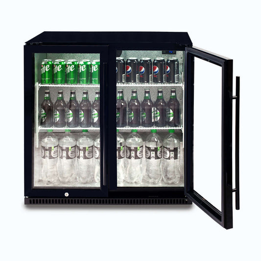 Back Bar Fridge – 190L – 2 Doors – Hinged