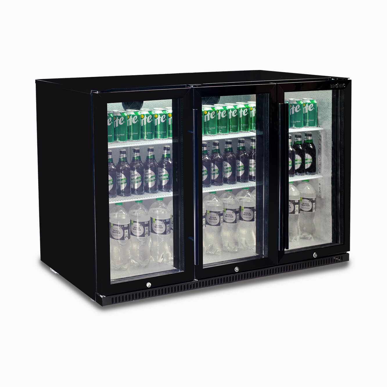 Back Bar Fridge – 307L – 3 Doors – Hinged