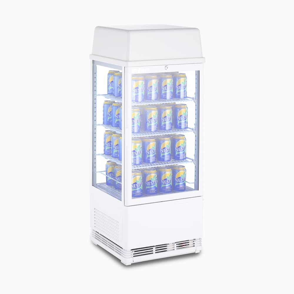 Countertop Fridge – 78L – 1 Door – Flat Glass – White