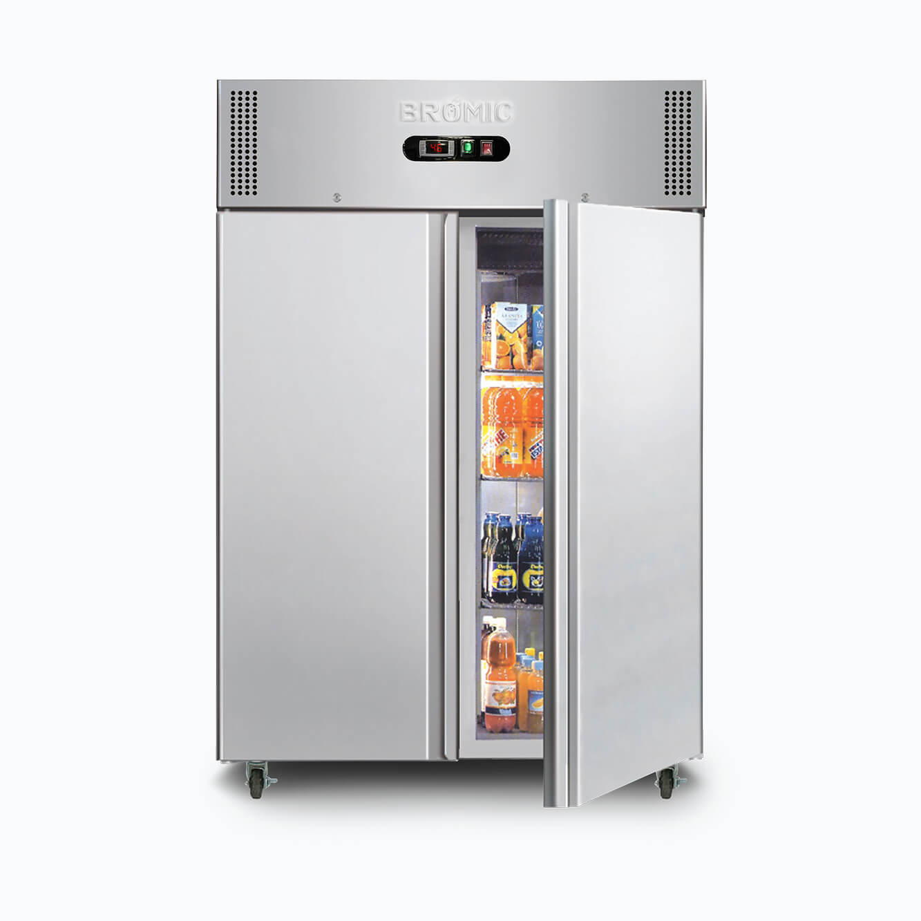Upright Freezer – 1300L – 2 Doors – Stainless Steel - Temp. Range: -18°C to -22°C