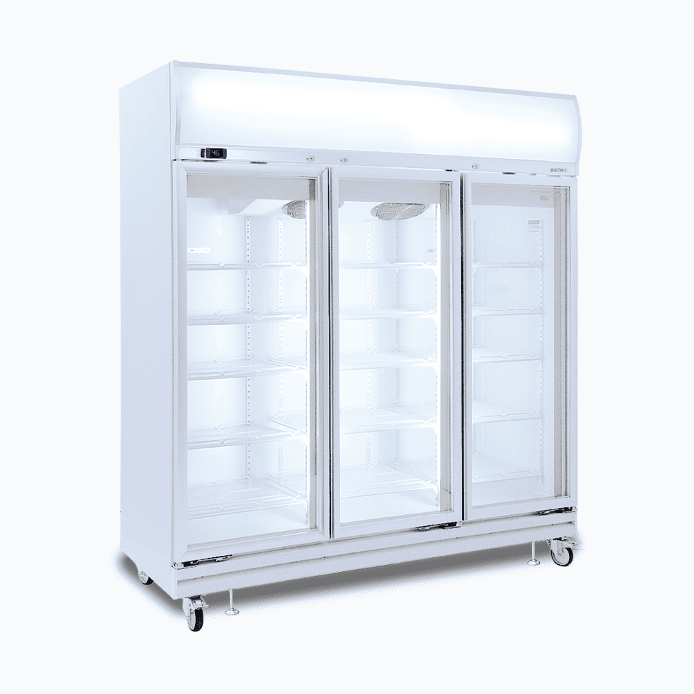Upright Display Fridge – 1507L – 3 Doors – Flat Glass – Lightbox