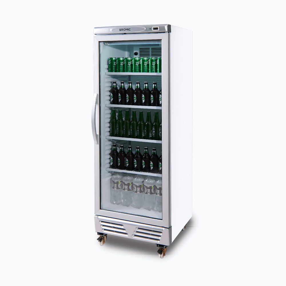 Upright Display Fridge – 290L – 1 Door – Flat Glass
