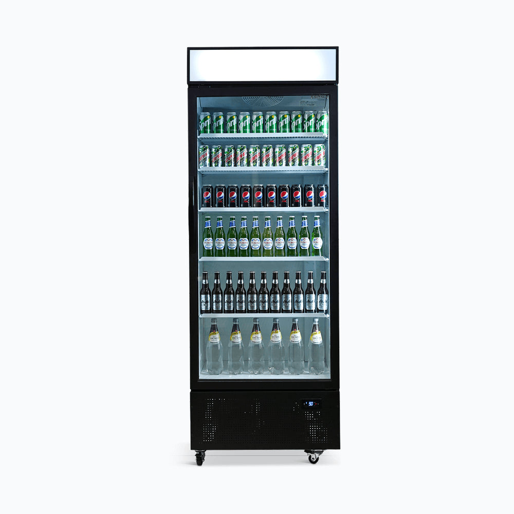 Upright Display Fridge – 659L – 1 Door – Flat Glass – Lightbox