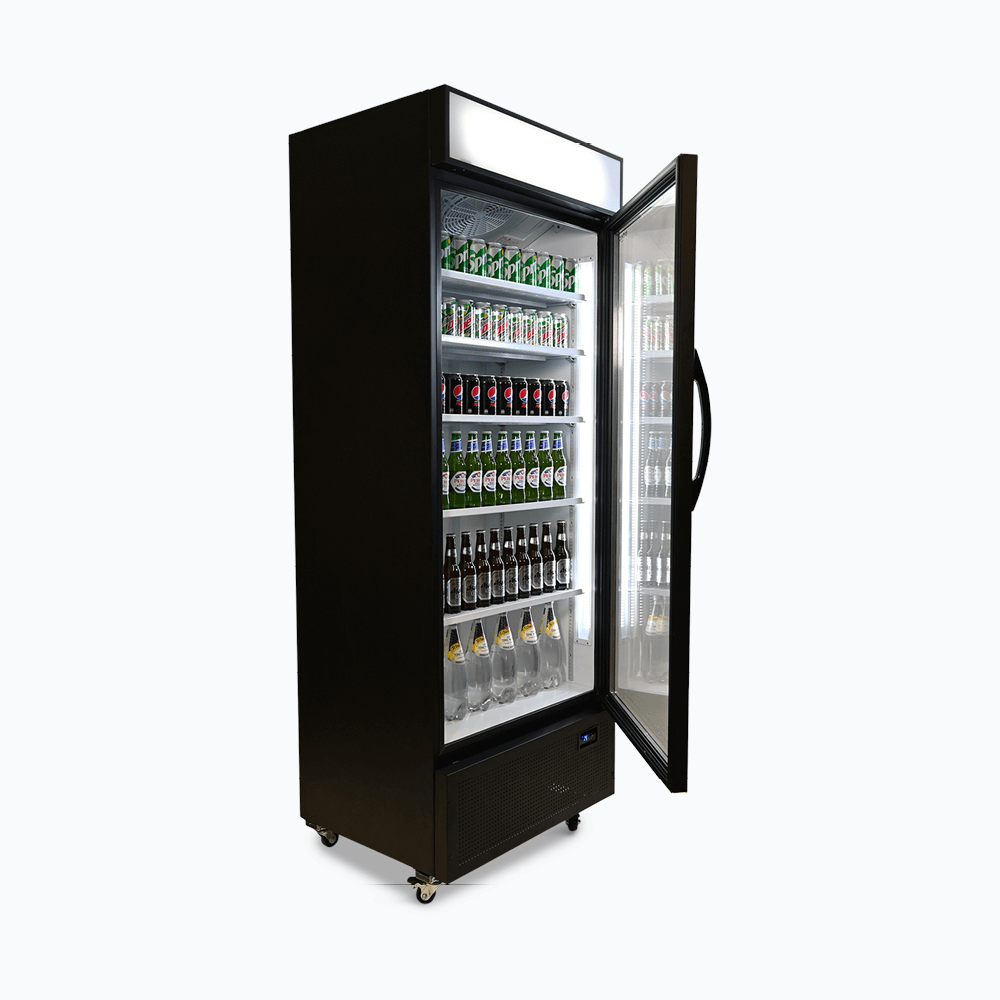 Upright Display Fridge – 659L – 1 Door – Flat Glass – Lightbox