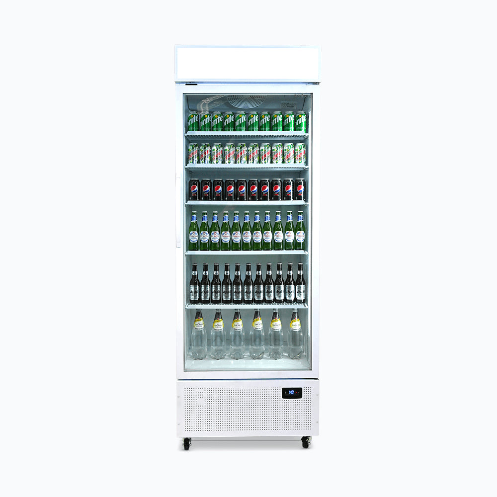 Upright Display Fridge – 659L – 1 Door – Flat Glass – Lightbox