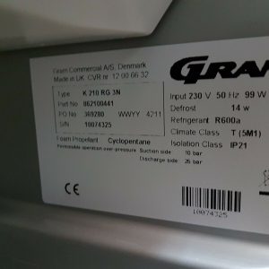Gram Compact 1 Door 125Ltr Under counter Fridge K210 RG 3N