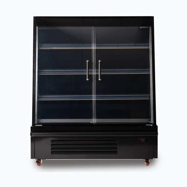 Semi-Vertical Display Fridge 1250mm - 2 Doors Hinged | Ideal for Supermarkets & Retail Spaces