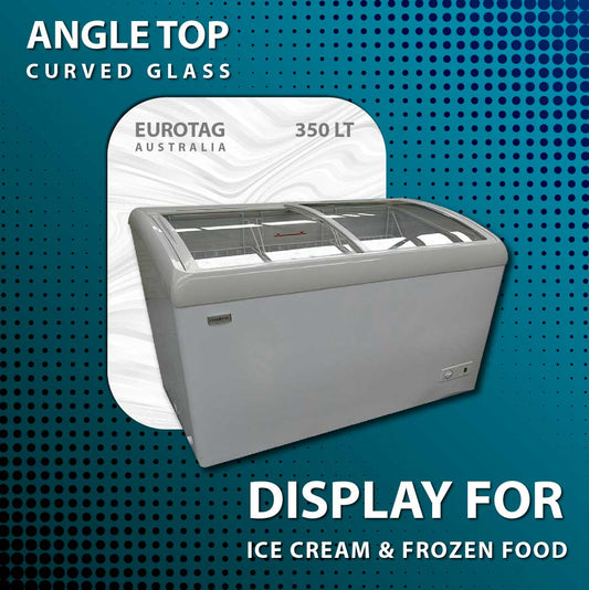 EUROTAG Display Chest Freezer or Fridge Use 600L Angle Top/Curved Glass Brand