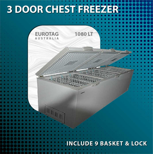EUROTAG 1080 Liter 2 Door Chest Freezer Brand New