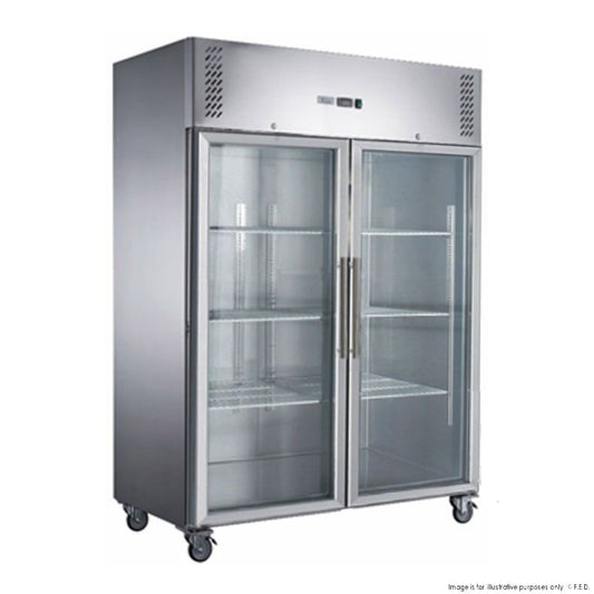 Two Full Glass Door Upright Freezer/ 1200L/ Temp. range: -15~-18°C