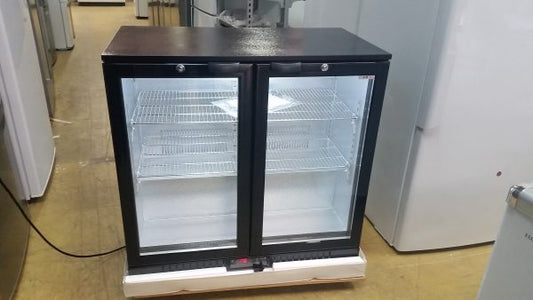 EUROTAG 208L 2 DOOR UNDER BENCH BACK BAR DISPLAY FRIDGE