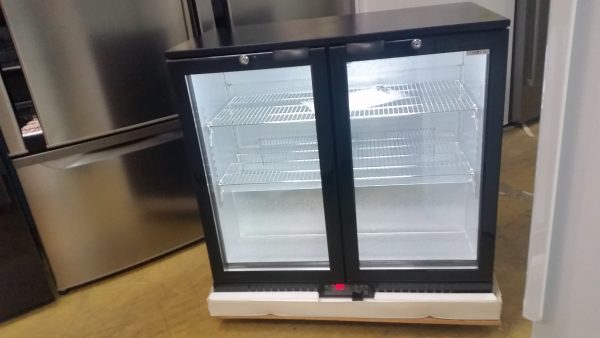 EUROTAG 208L 2 DOOR UNDER BENCH BACK BAR DISPLAY FRIDGE