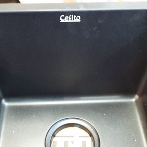 Cefito Stone Kitchen Sink 790X460MM Granite Under/Topmount Basin Double Bowl Black