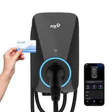 FOXESS EV Charger L Series Black 7.3kW Plug 5m Cables 1Phase w/Bluetooth+Wifi