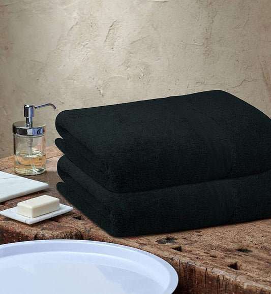 Bath Towels set pack of 2 Made with 100% Egyptian cotton (600 GSM), extra large highly absorbent & plush beach towel Sheets by 90 x 180 cm