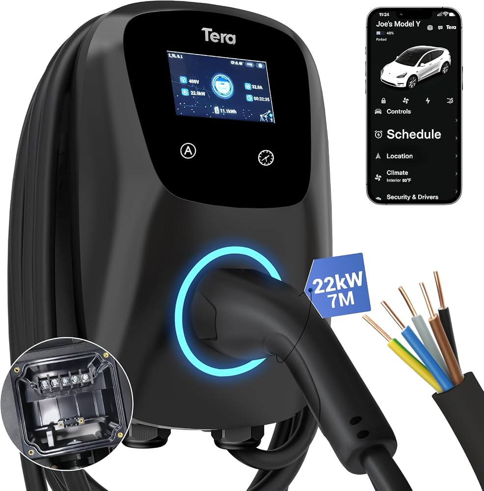 IPD Terra EV Charger Wall Box 3 Phase 480V 22kW Wifi Ethernet (RJ45) Modbus RTU (RS485) Bluetooth
