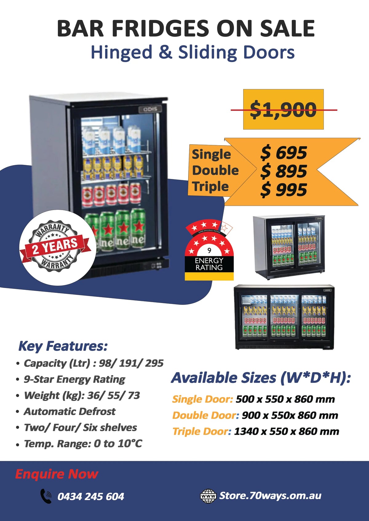 Bar Fridges on Sale: Single/ Double/ Triple Door 70 Ways
