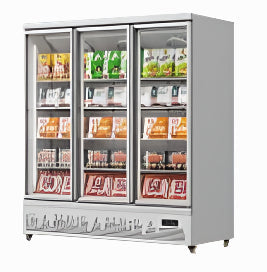 Premium 3-Door Glass Door Display Freezer - High Capacity, Efficient, Stylish & Perfect for Showcasing Frozen Goods! 70 Ways