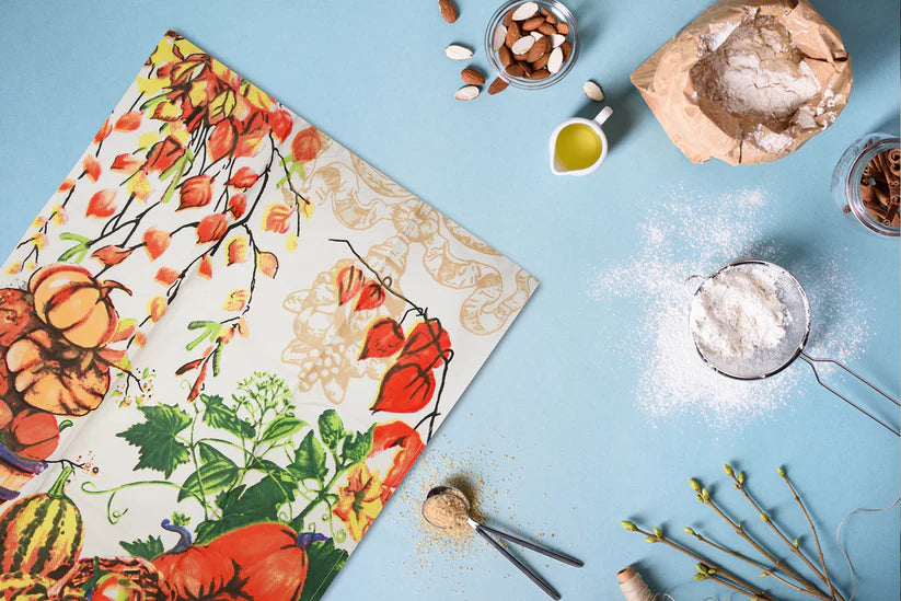Printed Kitchen Tea Towels Set – Peacock, Fruits, and Butterfly Designs, 100% Cotton, Stylish, Chemical Free, & Machine Washable