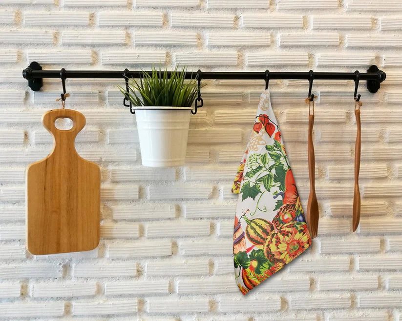Luxury Fruits Kitchen Tea Towels 50x70cm – 100% Cotton & Linen, Vibrant Printed Dish Cloths
