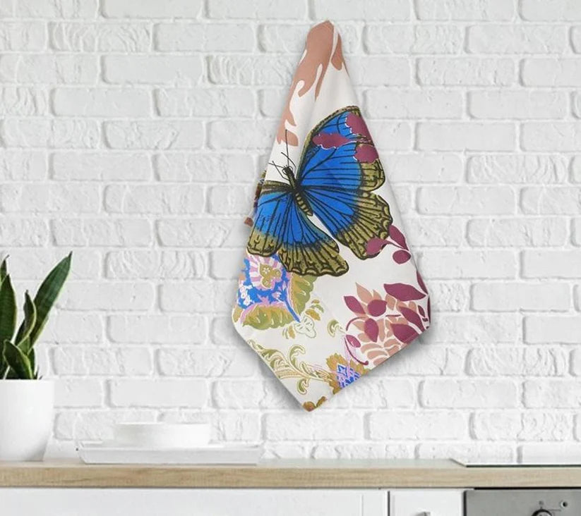 Butterfly Kitchen Towels 50x70cm – 100% Cotton, Stylish Printed Designs, Pre-Shrunk & Machine Washable