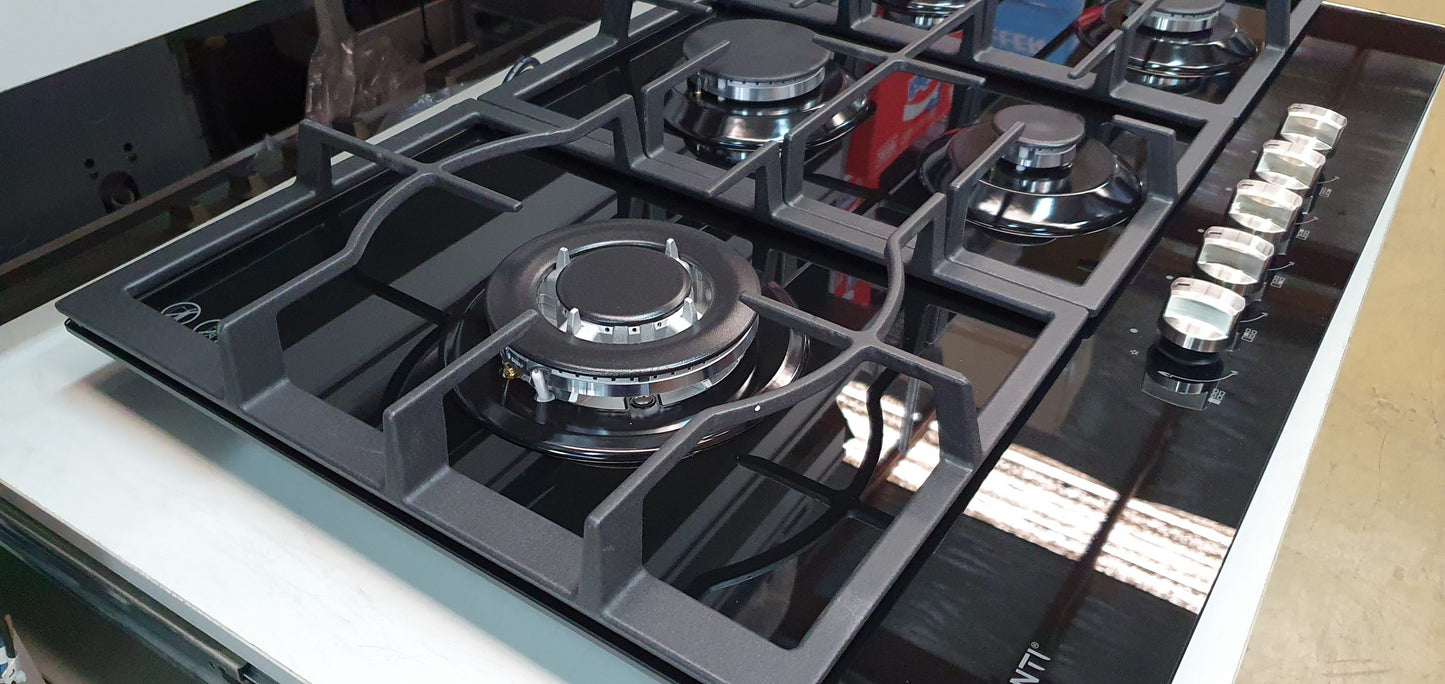 Devanti Gas Cooktop 90cm 5 Burner Black