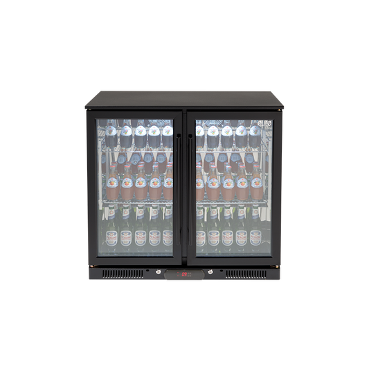 EA900WFBL – 208L Double Glass Doors Black Beverage Cooler