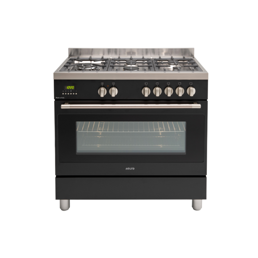 EUROTAG 90cm Black Dual Fuel Freestanding Oven-EFS900DBL