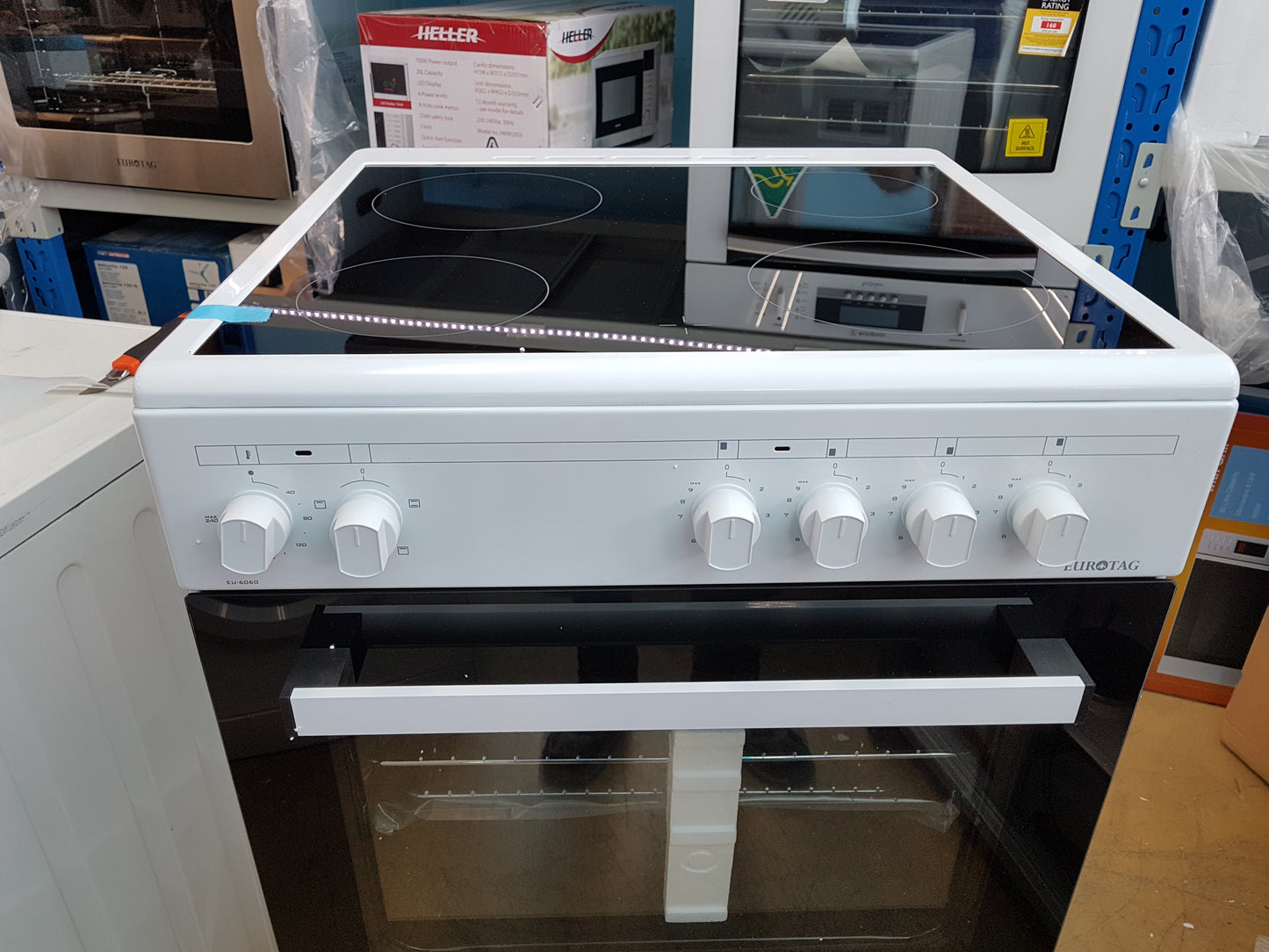 Eurotag 60cm Freestanding Electric Oven + Ceramic Cooktop Stove