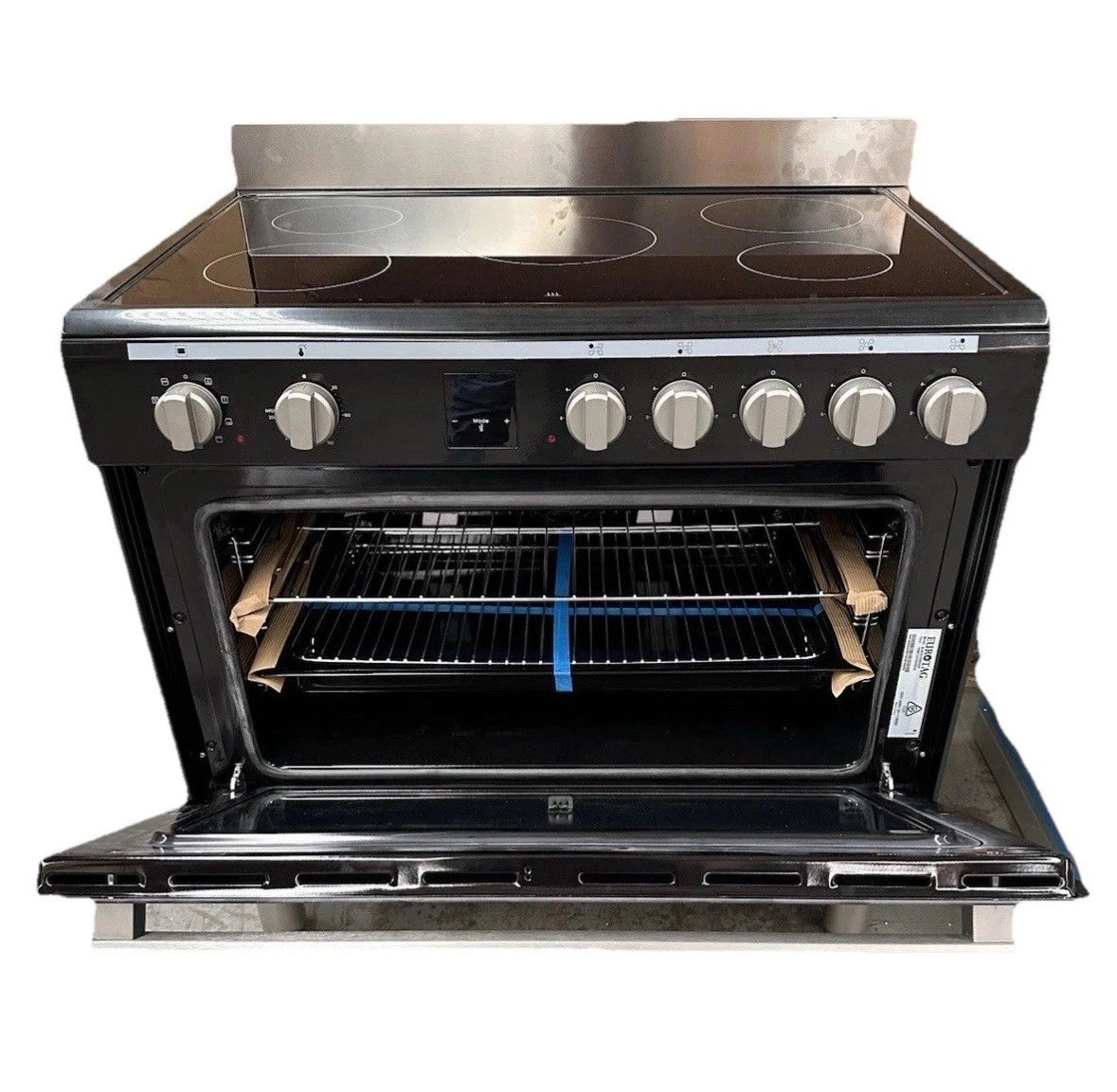 Eurotag 90cm ceramic cooktop Stainless 9 Function Fully Electric Freestanding black