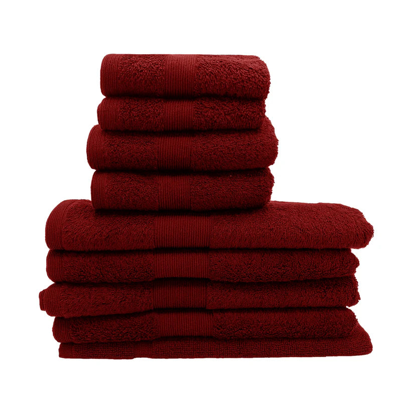 7PCS 100% Luxury Cotton Towel Set (Burgundy)