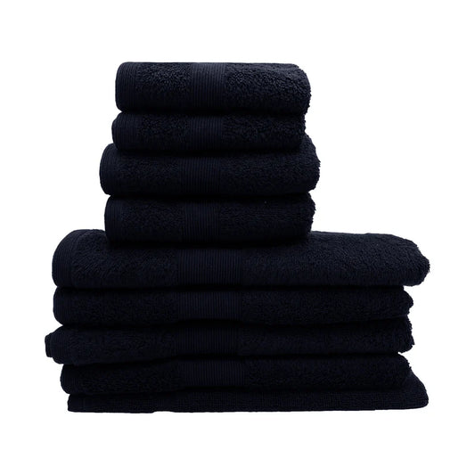 7PCS 100% Luxury Best Cotton Towel Set (Navy)