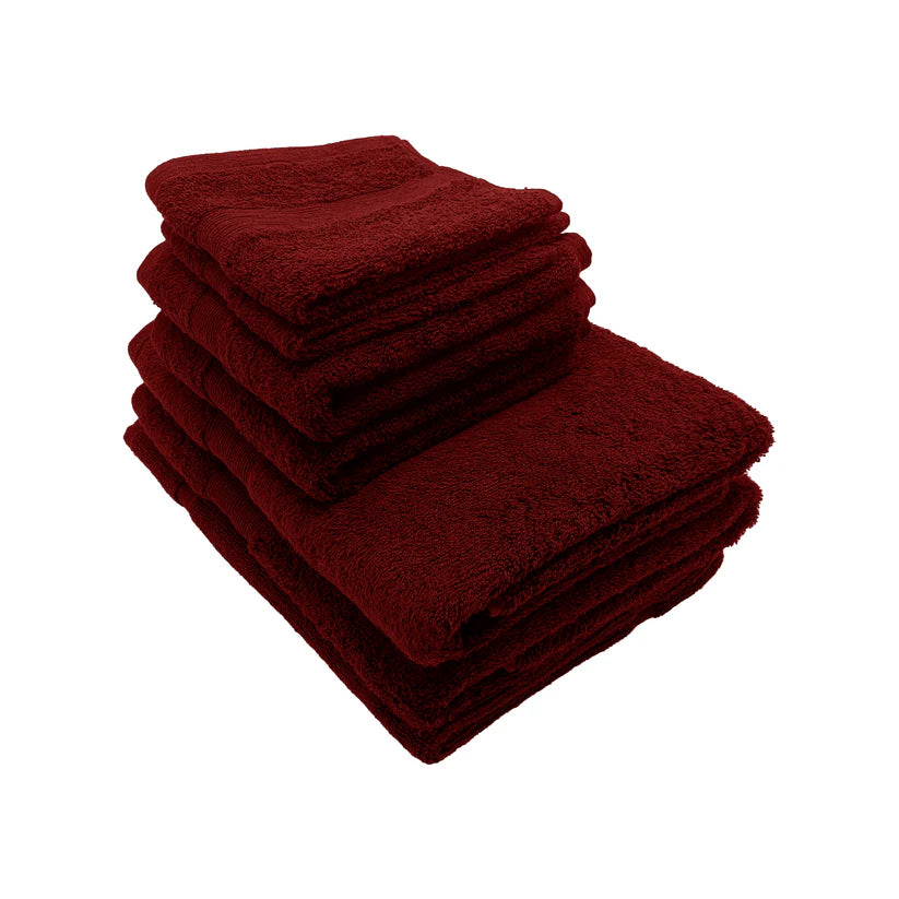7PCS 100% Luxury Cotton Towel Set (Burgundy)