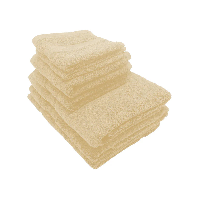 7PCS 100% Luxury Hotel Quality Cotton Towel Set (Cream)