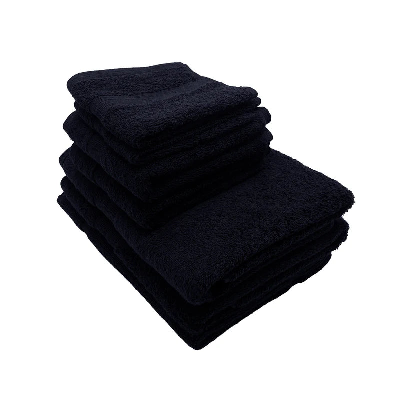 7PCS 100% Luxury Best Cotton Towel Set (Navy)