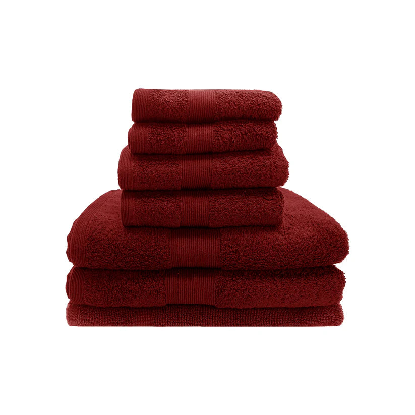 7PCS 100% Luxury Cotton Towel Set (Burgundy)