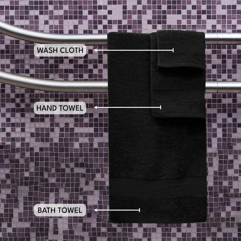 7PCS 100% Luxury Hotel Quality Cotton Towel Set (Grey)