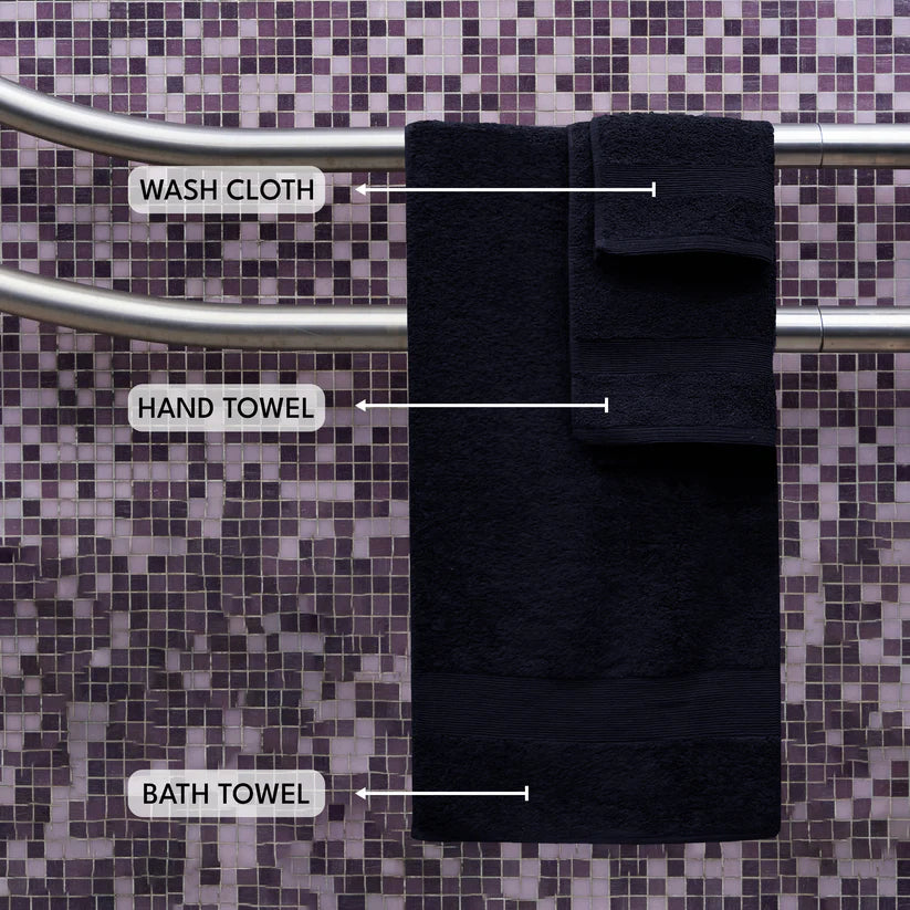 7PCS 100% Luxury Best Cotton Towel Set (Navy)