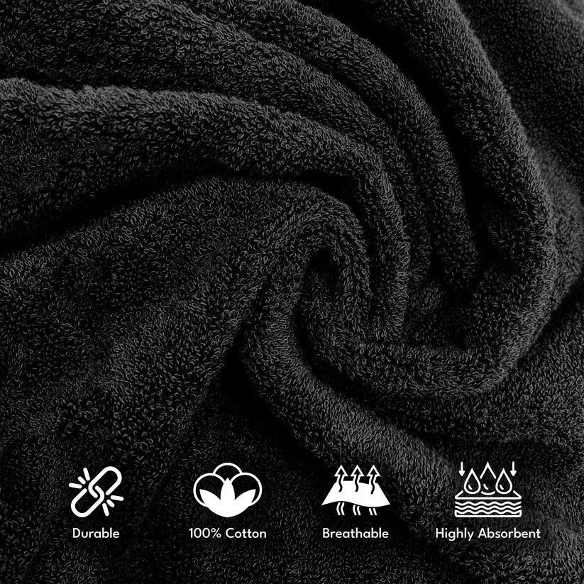 7PCS 100% Luxury Hotel Quality Cotton Towel Set (Grey)