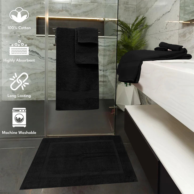 7PCS 100% Luxury Hotel Quality Cotton Towel Set (Grey)