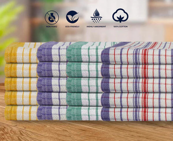 Luxury Jumbo Tea Towels | Commercial Grade 100% Cotton, Heavy Duty for Kitchen, 50x70cm