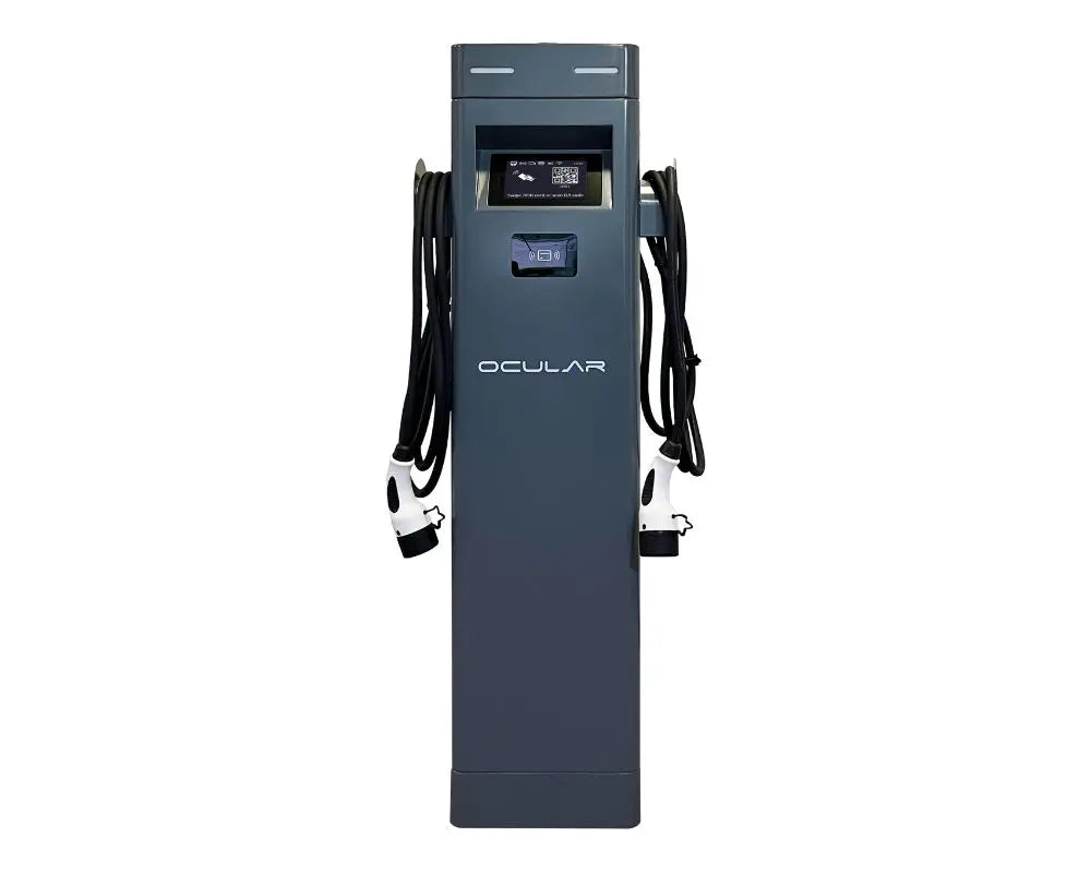 Ocular IQ Dual Port Tower V2 | 2 x 22kW | Tethered w/4.7m Type 2 Cables